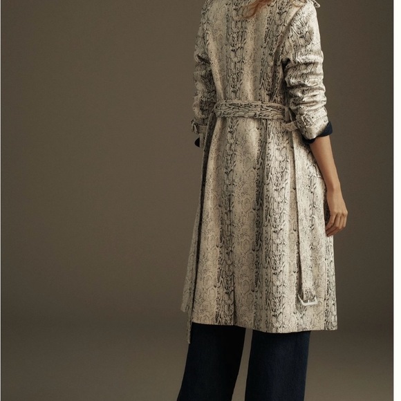 Anthropology Avec Les Filles snake print faux leather trench coat - Picture 6 of 16